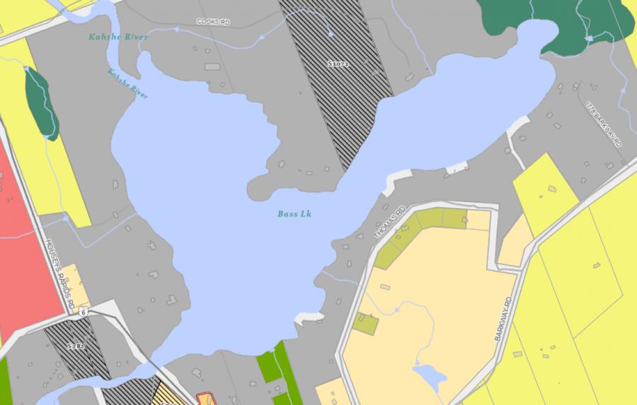 Zoning Map of Bass Lake in Municipality of Gravenhurst and the District of Muskoka