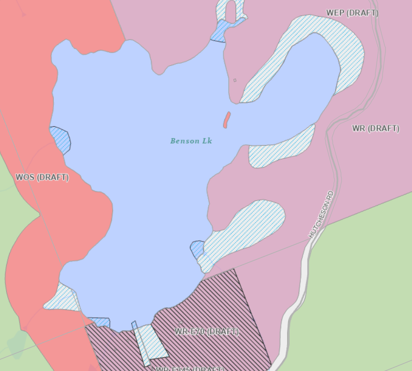 Zoning Map of Benson Lake in Municipality of Lake of Bays and the District of Muskoka