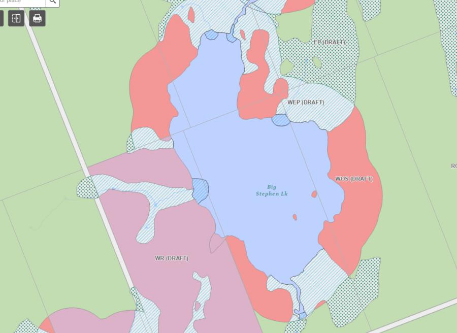 Zoning Map of Big Stephen Lake in Municipality of Lake of Bays and the District of Muskoka
