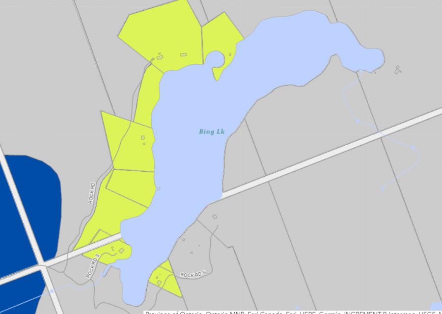 Zoning Map of Bing Lake in Municipality of Huntsville and the District of Muskoka