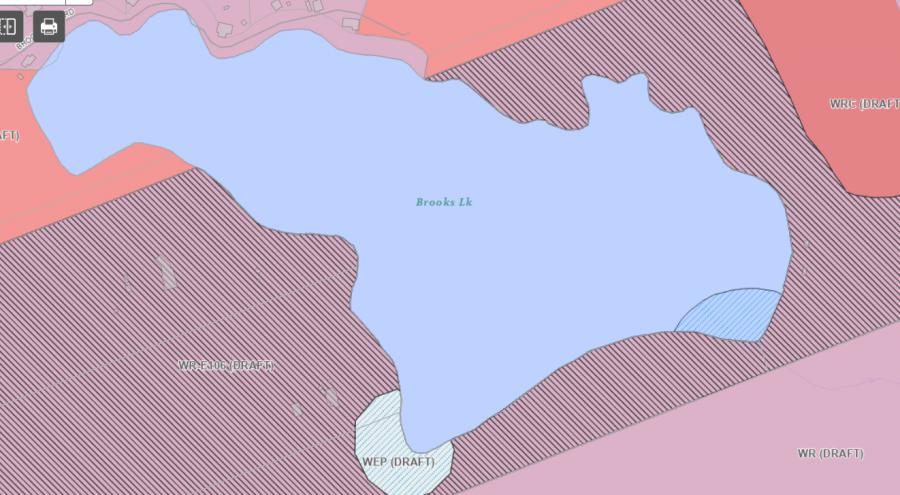 Zoning Map of Brooks Lake in Municipality of Lake of Bays and the District of Muskoka