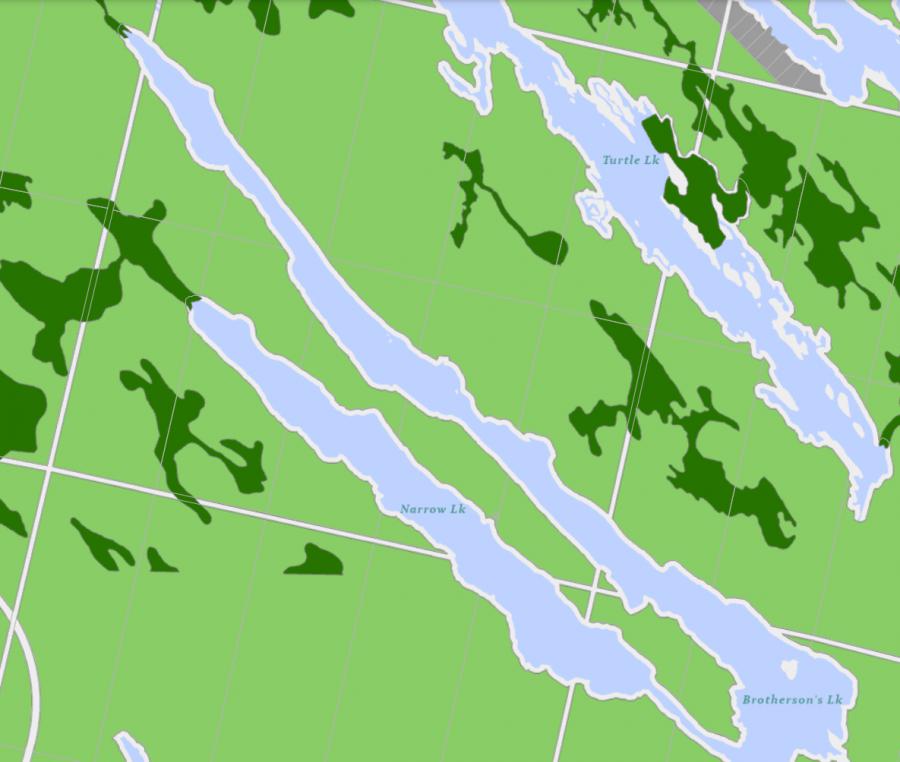 Zoning Map of Brothersons Lake in Municipality of Muskoka Lakes and the District of Muskoka