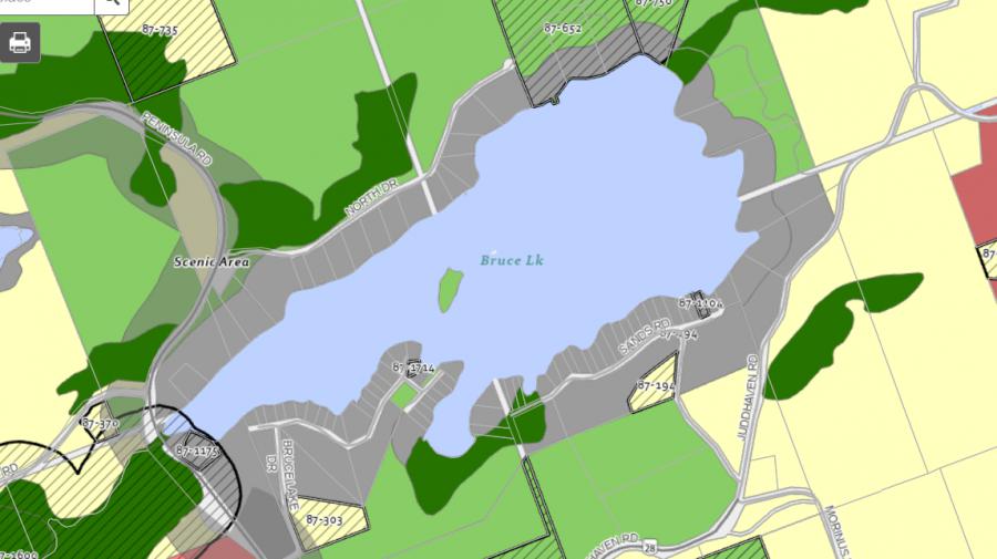 Zoning Map of Bruce Lake in Municipality of Muskoka Lakes and the District of Muskoka