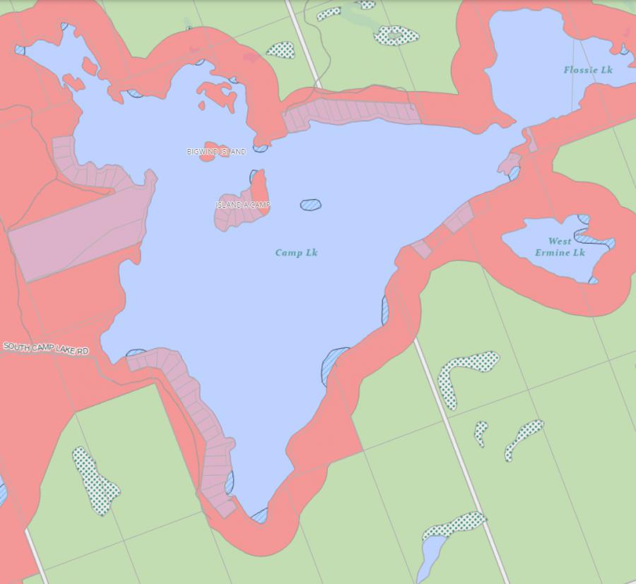 Zoning Map of Camp Lake in Municipality of Lake of Bays and the District of Muskoka