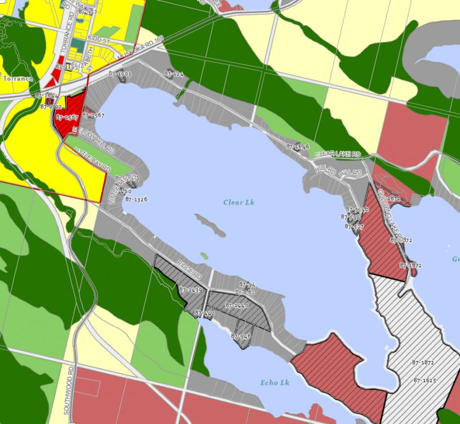 Zoning Map of Clear Lake in Municipality of Muskoka Lakes and the District of Muskoka