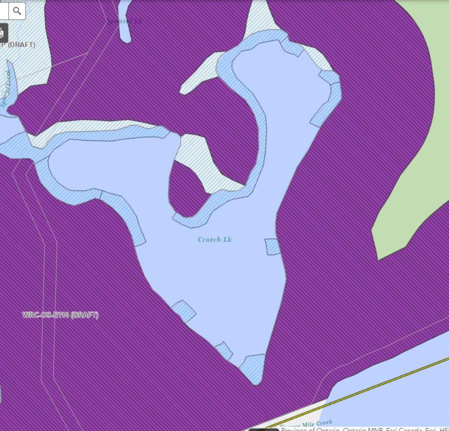 Zoning Map of Crotch Lake in Municipality of Lake of Bays and the District of Muskoka