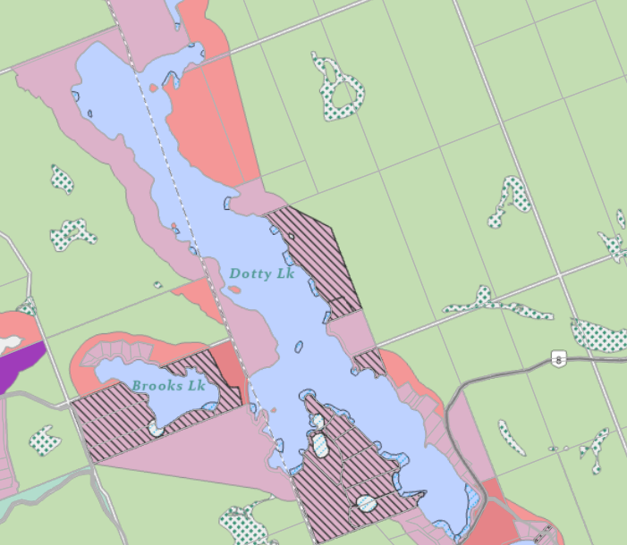 Zoning Map of Dotty Lake in Municipality of Lake of Bays and the District of Muskoka
