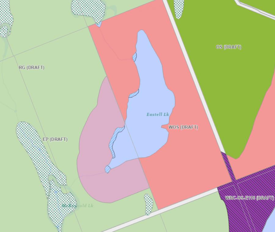 Zoning Map of Eastell Lake in Municipality of Lake of Bays and the District of Muskoka