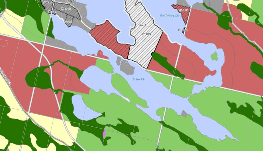 Zoning Map of Echo Lake in Municipality of Muskoka Lakes and the District of Muskoka