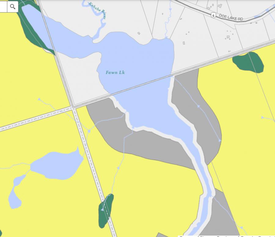 Zoning Map of Fawn Lake in Municipality of Gravenhurst and the District of Muskoka