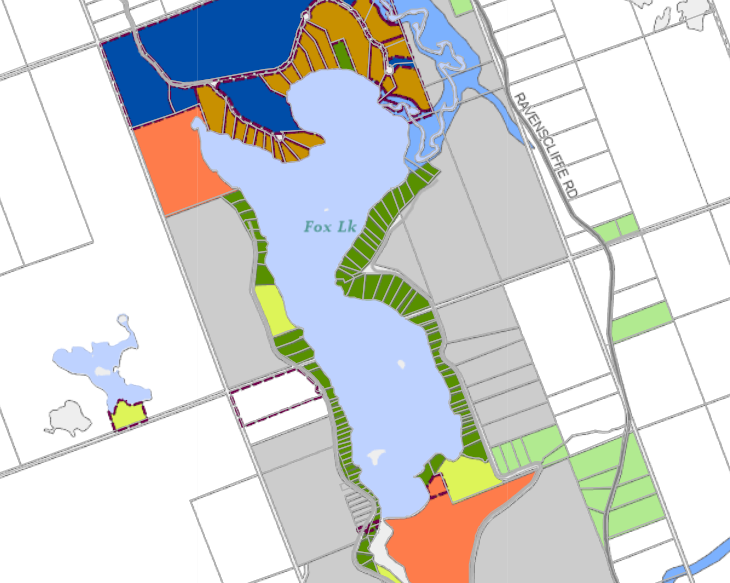 Zoning Map of Fox Lake in Municipality of Huntsville and the District of Muskoka