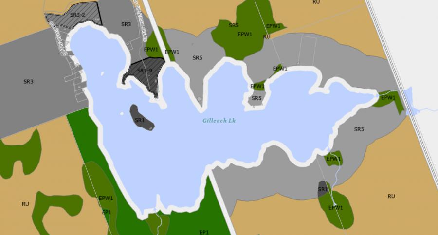 Zoning Map of Gilleach Lake in Municipality of Bracebridge and the District of Muskoka