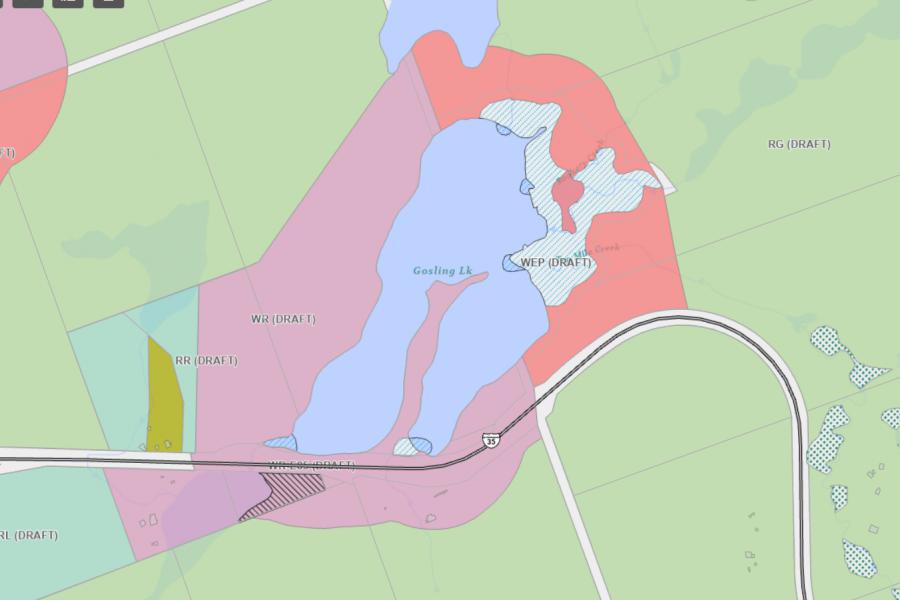 Zoning Map of Gosling Lake in Municipality of Lake of Bays and the District of Muskoka