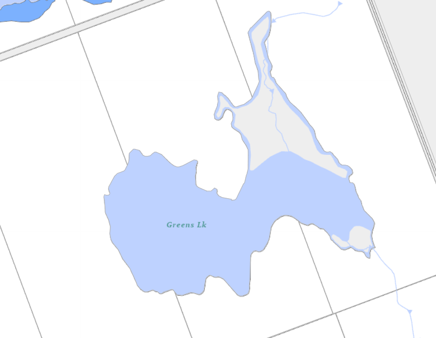 Zoning Map of Greens Lake in Municipality of Huntsville and the District of Muskoka