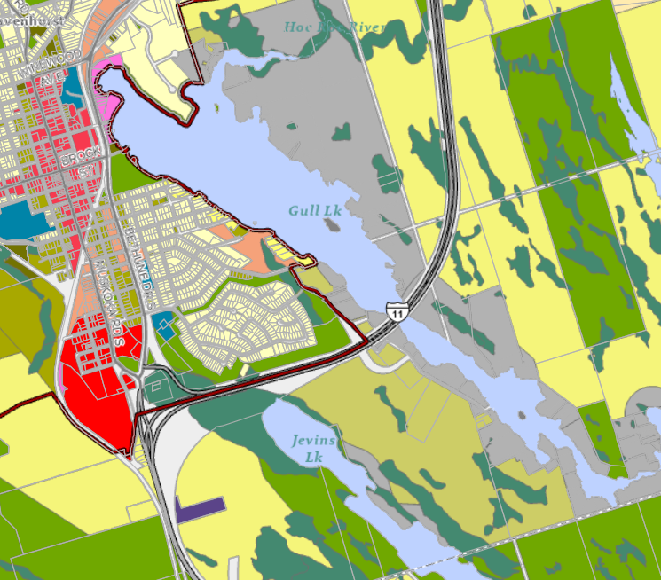 Zoning Map of Gull Lake in Municipality of Gravenhurst and the District of Muskoka