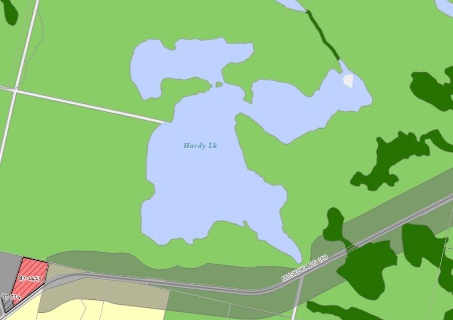 Zoning Map of Hardy Lake in Municipality of Muskoka Lakes and the District of Muskoka