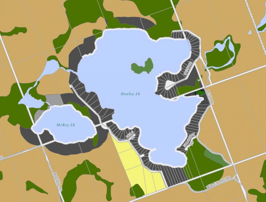 Zoning Map of Healey Lake in Municipality of Bracebridge and the District of Muskoka