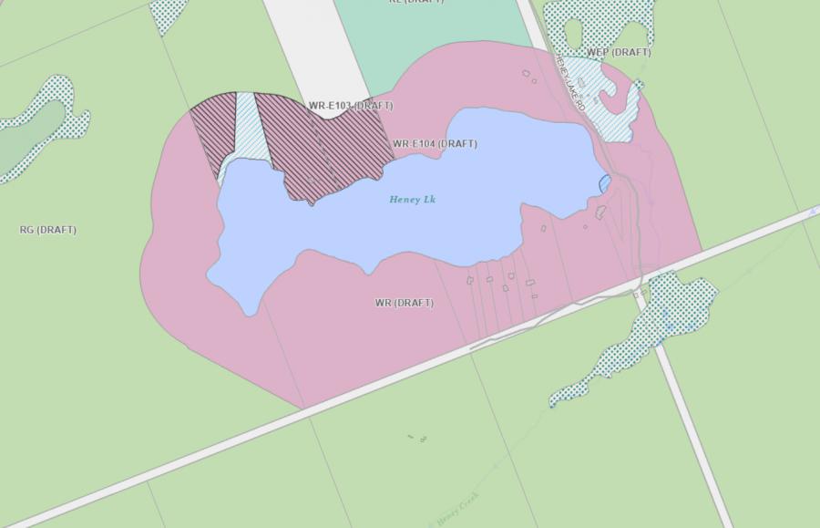 Zoning Map of Heeney Lake in Municipality of Lake of Bays and the District of Muskoka