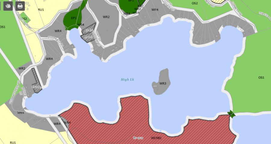 Zoning Map of High Lake in Municipality of Muskoka Lakes and the District of Muskoka