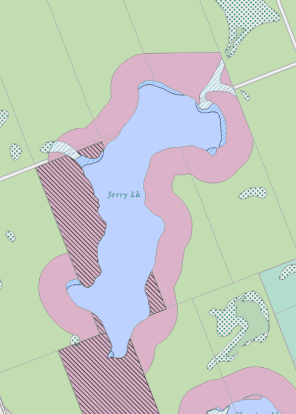 Zoning Map of Jerry Lake in Municipality of Lake of Bays and the District of Muskoka
