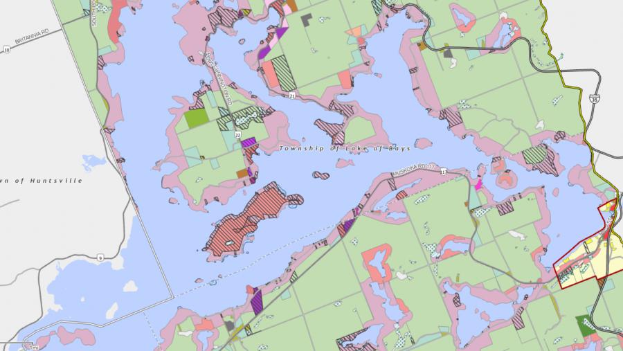Zoning Map of Lake Of Bays in Municipality of Lake of Bays and the District of Muskoka