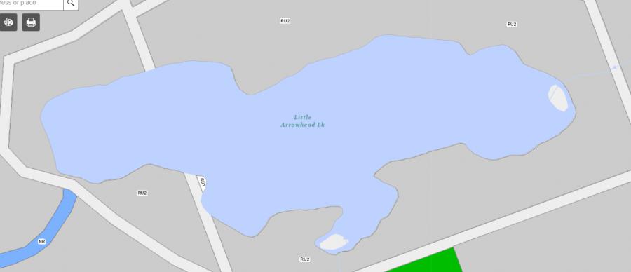 Zoning Map of Little Arrowhead Lake in Municipality of Huntsville and the District of Muskoka