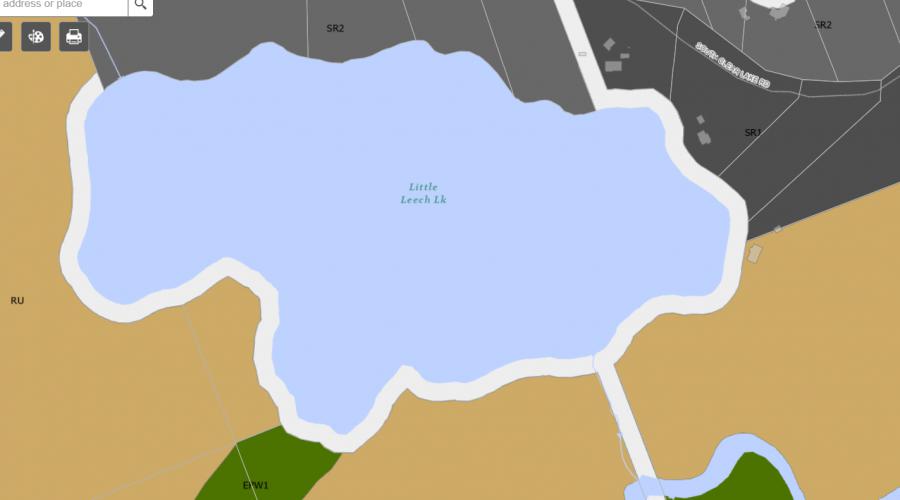 Zoning Map of Little Leech Lake in Municipality of Bracebridge and the District of Muskoka