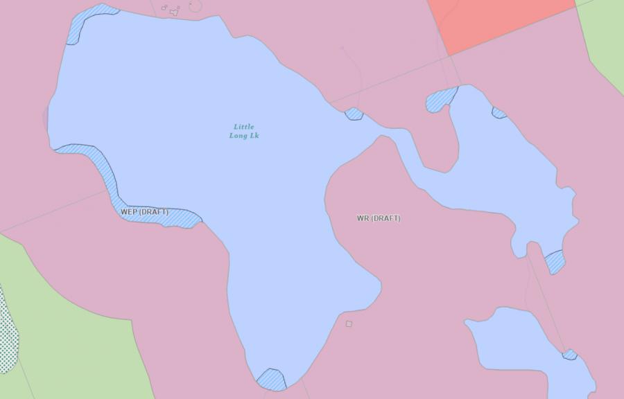 Zoning Map of Little Long Lake in Municipality of Lake of Bays and the District of Muskoka