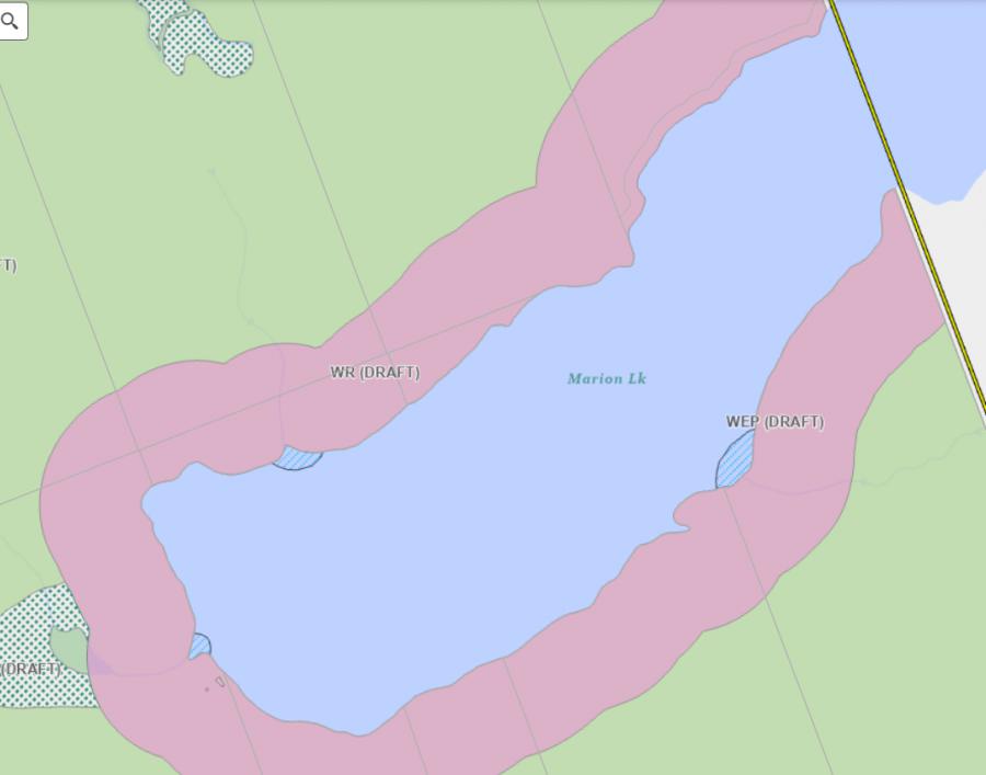 Zoning Map of Marion Lake in Municipality of Lake of Bays and the District of Muskoka