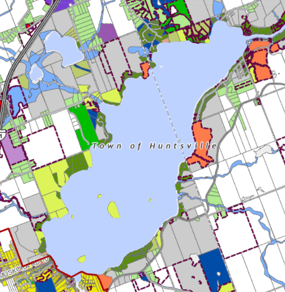 Zoning Map of Mary Lake in Municipality of Huntsville and the District of Muskoka