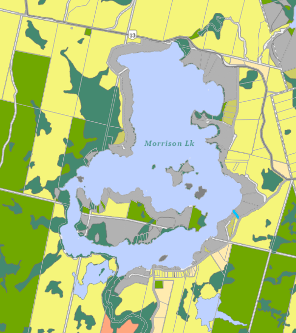 Zoning Map of Morrison Lake in Municipality of Gravenhurst and the District of Muskoka