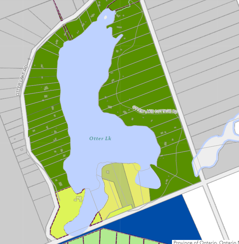 Zoning Map of Otter Lake in Municipality of Huntsville and the District of Muskoka