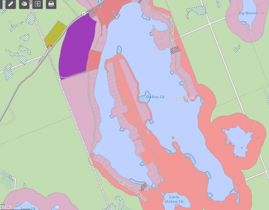 Zoning Map of Oxbow Lake in Municipality of Lake of Bays and the District of Muskoka