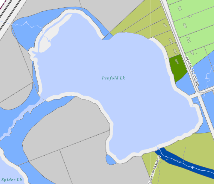 Zoning Map of Penfold Lake in Municipality of Huntsville and the District of Muskoka