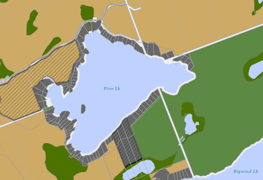 Zoning Map of Pine Lake in Municipality of Bracebridge and the District of Muskoka