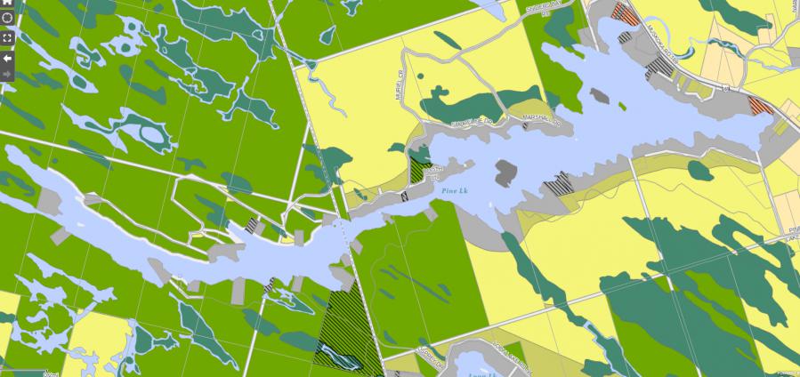 Zoning Map of Pine Lake in Municipality of Gravenhurst and the District of Muskoka