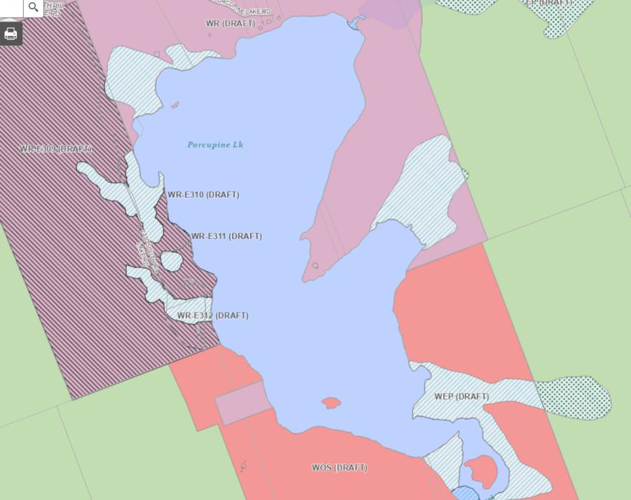 Zoning Map of Porcupine Lake in Municipality of Lake of Bays and the District of Muskoka