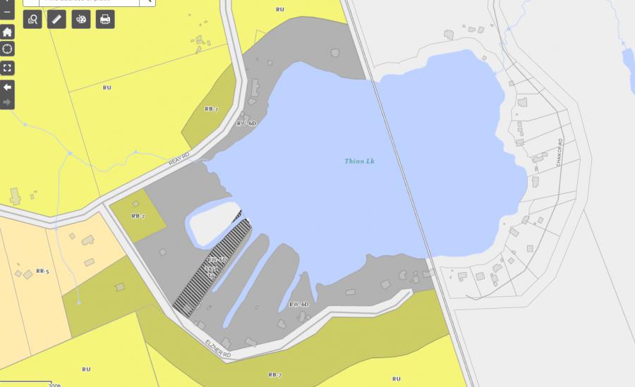 Zoning Map of Reay Lake in Municipality of Gravenhurst and the District of Muskoka