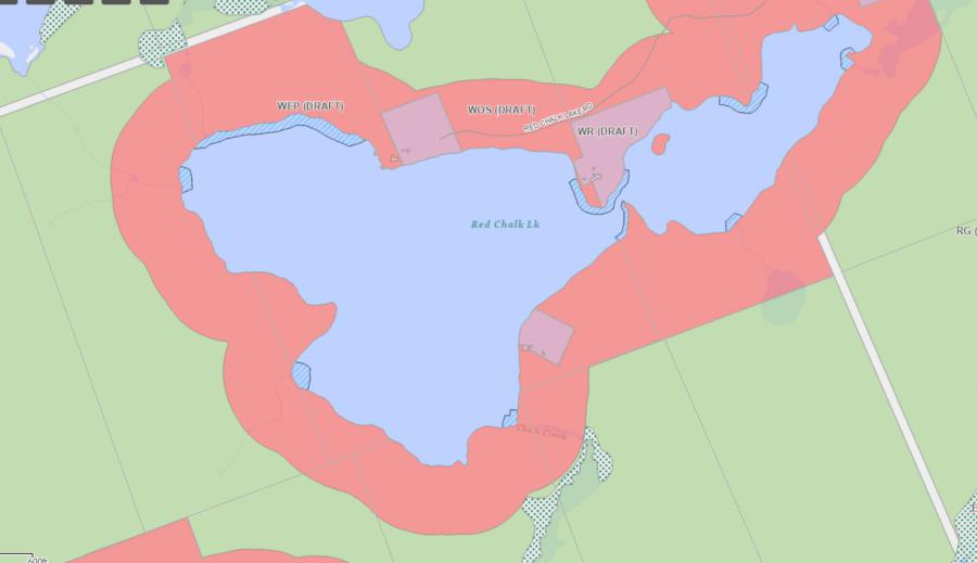Zoning Map of Red Chalk Lake in Municipality of Lake of Bays and the District of Muskoka