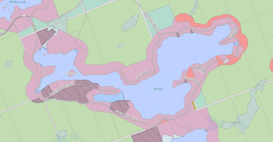 Zoning Map of Ril Lake in Municipality of Lake of Bays and the District of Muskoka