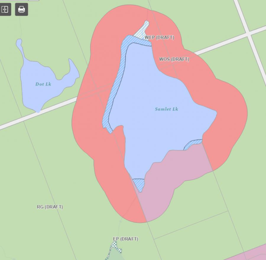Zoning Map of Samlet Lake in Municipality of Lake of Bays and the District of Muskoka