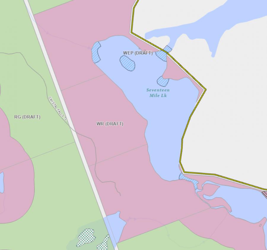 Zoning Map of Seventeen Mile Lake in Municipality of Lake of Bays and the District of Muskoka