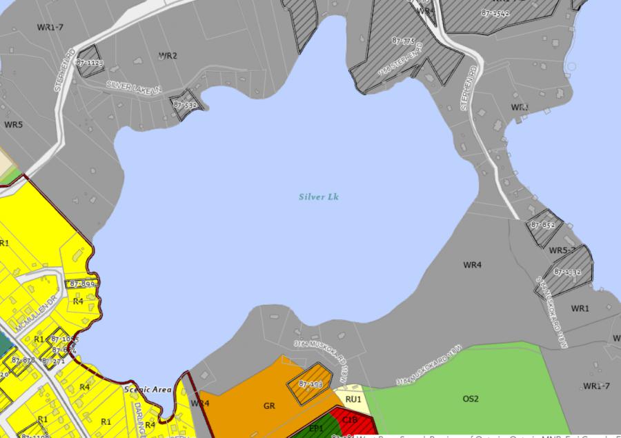 Zoning Map of Silver Lake in Municipality of Muskoka Lakes and the District of Muskoka