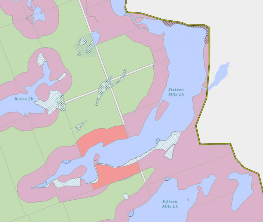 Zoning Map of Sixteen Mile Lake in Municipality of Lake of Bays and the District of Muskoka