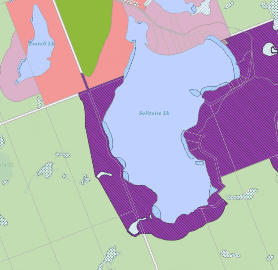 Zoning Map of Solitaire Lake in Municipality of Lake of Bays and the District of Muskoka