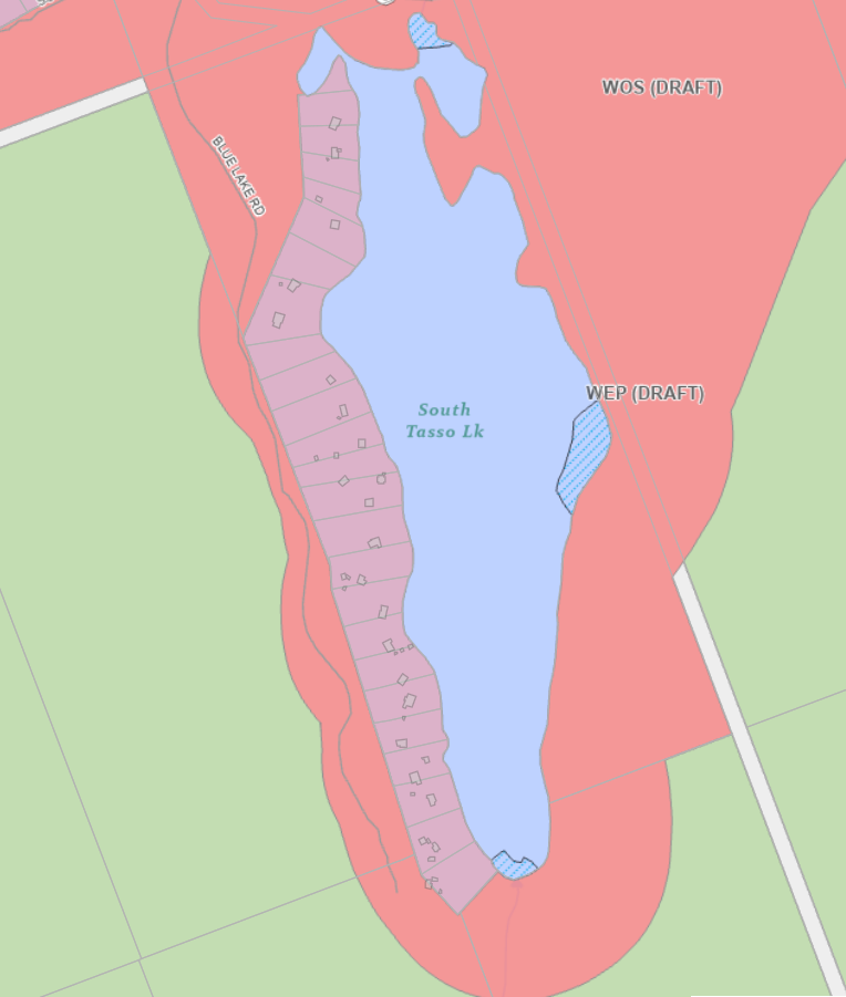 Zoning Map of South Tasso Lake in Municipality of Lake of Bays and the District of Muskoka
