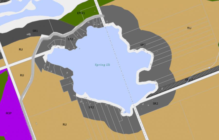 Zoning Map of Spring Lake in Municipality of Bracebridge and the District of Muskoka