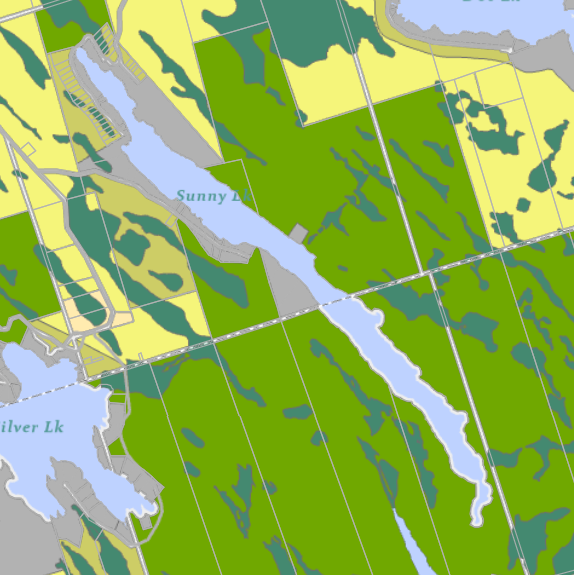 Zoning Map of Sunny Lake in Municipality of Gravenhurst and the District of Muskoka