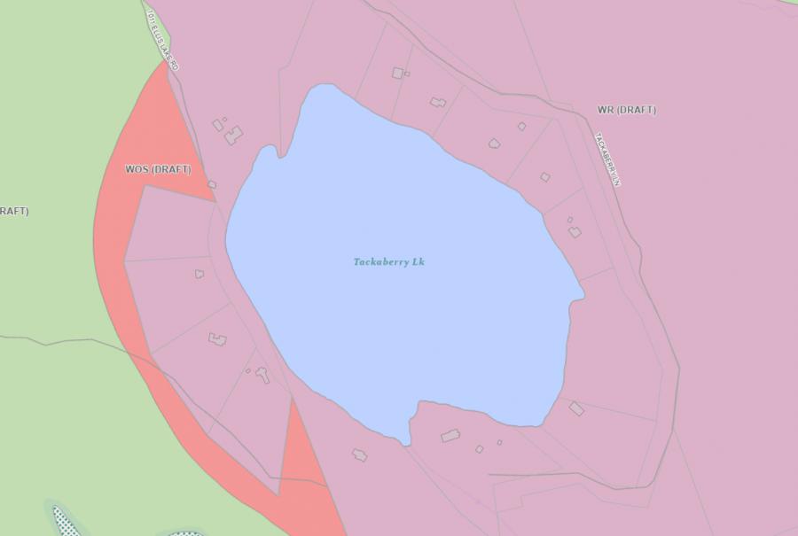 Zoning Map of Tackaberry Lake in Municipality of Lake of Bays and the District of Muskoka