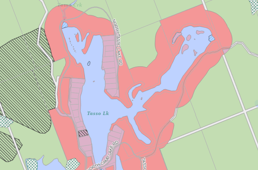 Zoning Map of Tasso Lake in Municipality of Lake of Bays and the District of Muskoka